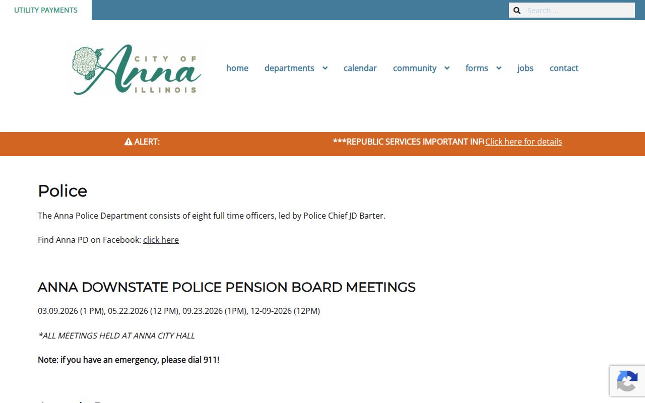 Official Anna Police Department web page