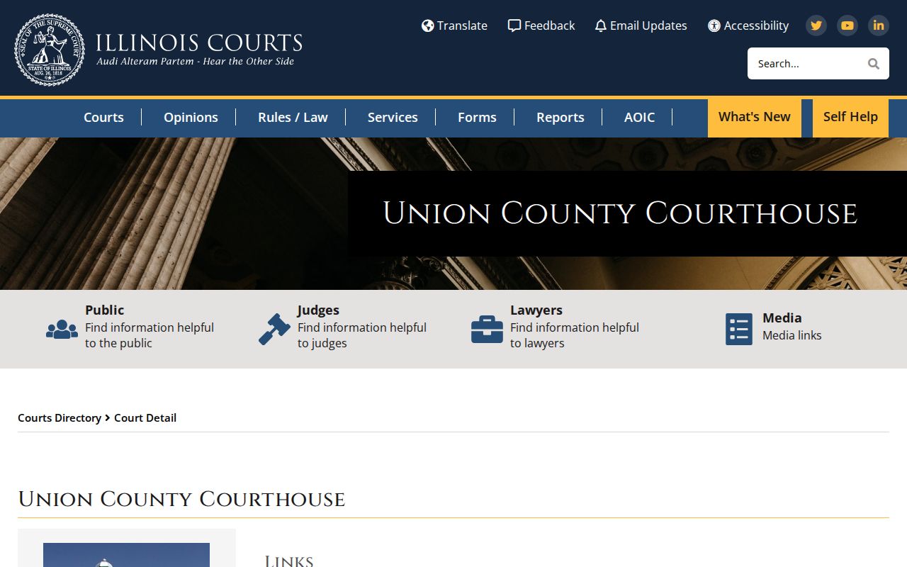 Official Union County Courthouse warrant record directory